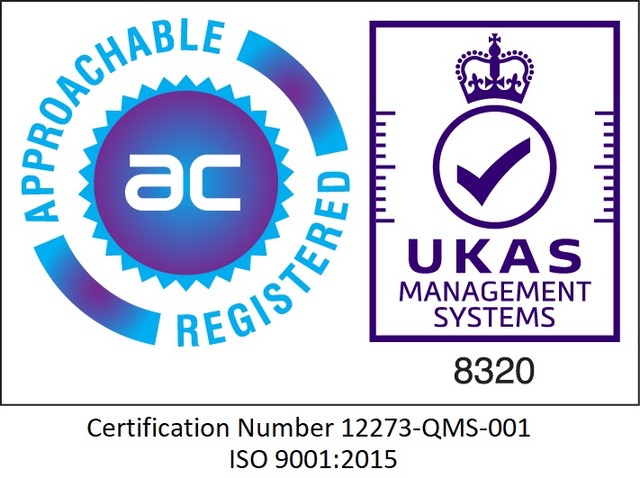 ISO 9001 2015 UKAS certification badge for quality management systems